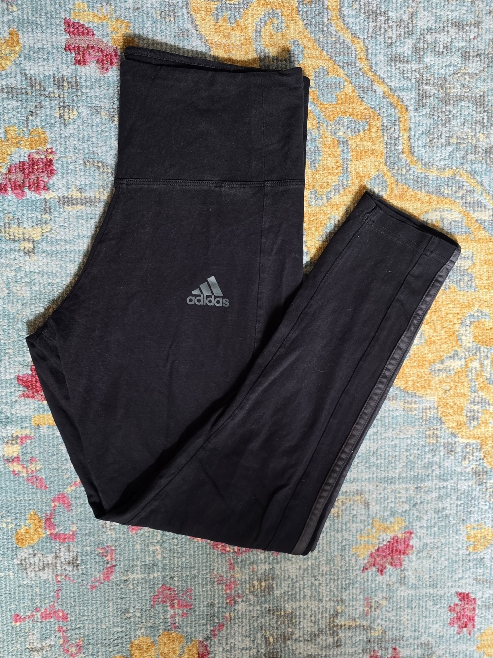 adidas Black High-Waist Performance Leggings with Logo